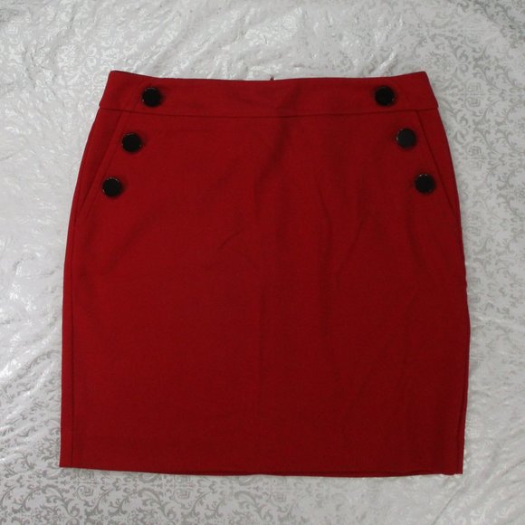LOFT Outlet Red Skirt NWT Size 6 - Picture 4 of 9